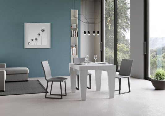 Itamoby, Tavolo Spimbo Allungabile Bianco Frassino 90x90 allungato 246