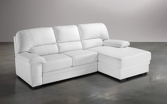 Dafne Italian Design Divano Letto 3 posti con penisola a Destra - Colore: Bianco - cm. 252 x 160 x 92h