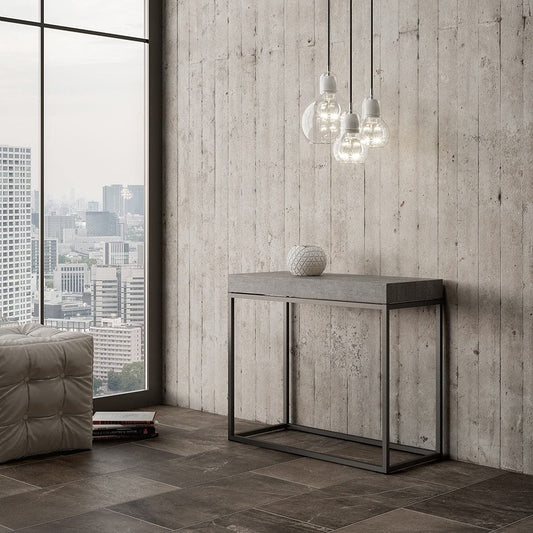 Dafne Italian Design Consolle allungabile Nordica Premium Cemento Telaio Antracite