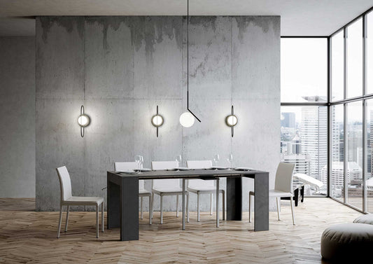 Dafne Italian Design Consolle allungabile Emy Small Antracite Spatolato (allungabile fino a 198 cm)