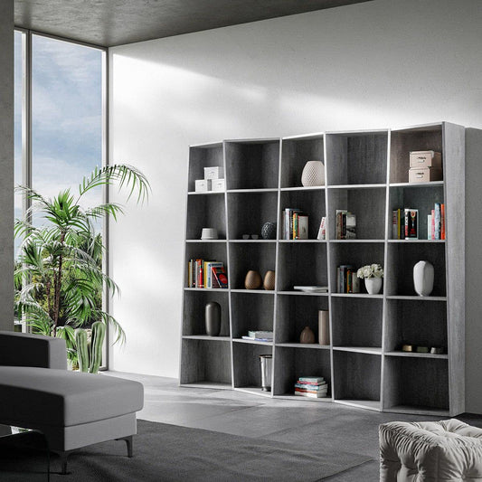 Dafne Italian Design Libreria Trek 5 elementi Cemento