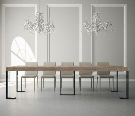 Dafne Italian Design Consolle allungabile Sintesi Premium Quercia Natura Telaio Antracite
