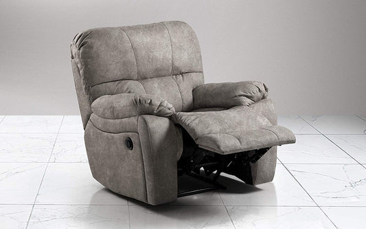 Dafne Italian Design Poltrona con Recliner Elettrico (cm. 109 x 105 x 105h) - Materiale: Similpelle Grigio Elefante