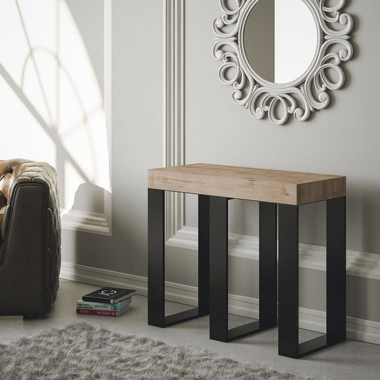 Dafne Italian Design Consolle allungabile Sintesi Small Rovere Naura Telaio Antracite