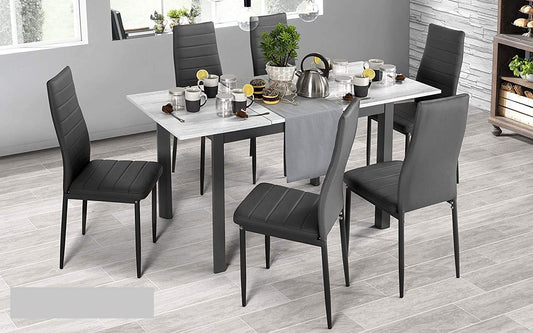 Dafne Italian Design Tavolo allungabile Color Piombo, Effetto Quercia Bianca (cm. 110 x 70 x 75h)