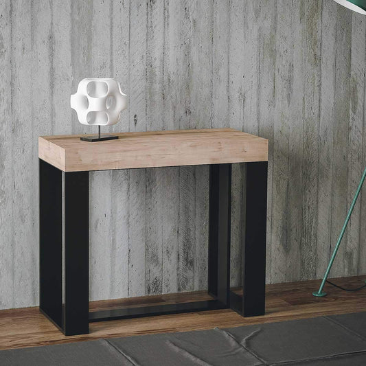 Dafne Italian Design Consolle allungabile Futura Quercia Natura Telaio Antracite