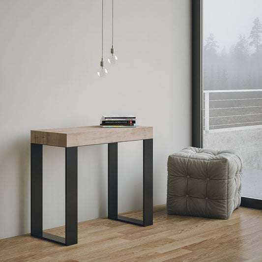 Dafne Italian Design Consolle allungabile Tecno Quercia Natura Telaio Antracite
