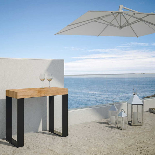 Dafne Italian Design Consolle allungabile Orchidea Premium Abete Tinto Telaio Antracite