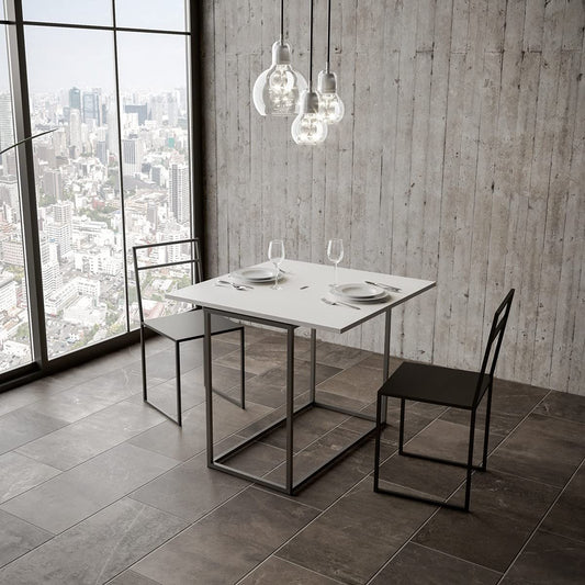 Dafne Italian Design Consolle allungabile Nordica Libra Bianco Frassino Telaio Antracite