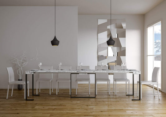 Dafne Italian Design Consolle allungabile Futura Marmo telaio antracite