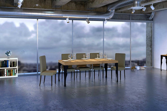 Dafne Italian Design Consolle allungabile Paxon Premium Quercia Natura Telaio Antracite