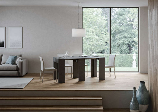 Dafne Italian Design Consolle Allin antracite spatolato L.78 H.80 P.47 (allungabile a 299) cm