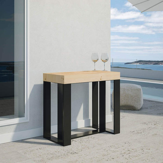 Dafne Italian Design Consolle allungabile Futura Premium Quercia Natura Telaio Antracite