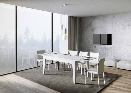 Dafne Italian Design Tavolo Cico piano Bianco Spatolato 90x160 + 65 gambe sagomate