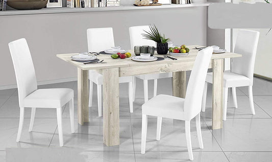 Dafne Italian Design Tavolo allungabile Effetto Pino Bianco (cm. 137 x 90 x 79h)