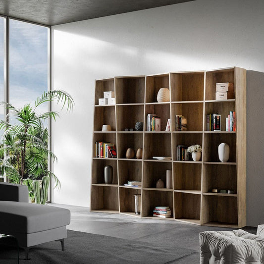 Dafne Italian Design Libreria Trek 5 elementi Noce