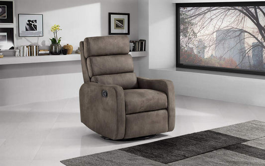 Dafne Italian Design Poltrona Relax con poggiapiedi. Similpelle Effetto Nabuk Light Grey Poltrona con Recliner Manuale Poltrona con Recliner Manuale cm. 72 x 93 x 107h - Materiale: Similpelle Grigio