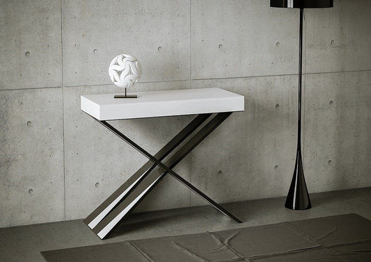 Dafne Italian Design Consolle allungabile Diago Premium Bianco Frassino Telaio Antracite