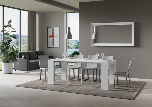 Dafne Italian Design Consolle allungabile Roxel Small Bianco Frassino (allungabile fino a 198 cm)