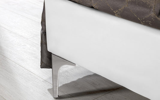 Dafne Italian Design Letto matrimoniale similpelle bianco con rete e materasso incluso cm. 168 x 201 x 111