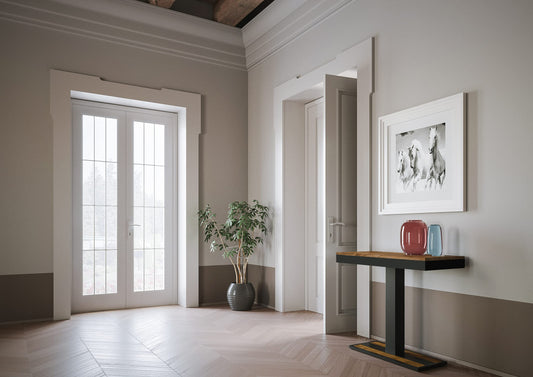 Dafne Italian Design Consolle allungabile Capital Evolution Abete Tinto Telaio Antracite