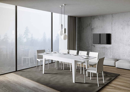 Dafne Italian Design Tavolo Cico piano Bianco Frassino 90x160 + 65 gambe sagomate