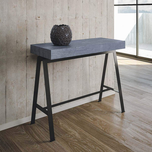 Itamoby Consolle allungabile Banco Small Cemento & Antracite L.90 x H.77 x P.40 (allung. Fino a 196 cm)