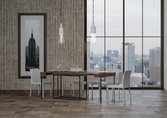 Dafne Italian Design Consolle allungabile Nordica Small Noce Telaio Antracite