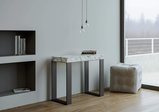 Dafne Italian Design Consolle allungabile Tecno Small Marmo Telaio Antracite