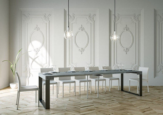 Dafne Italian Design Consolle allungabile Elettra Cemento Telaio Antracite