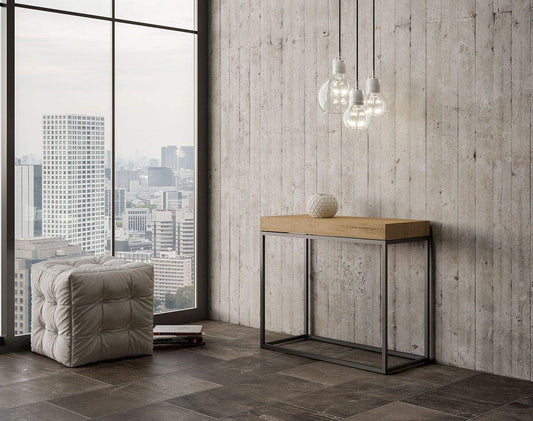 Dafne Italian Design Consolle allungabile Nordica Premium Quercia Natura Telaio Antracite