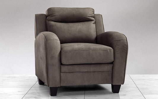 Dafne Italian Design Poltrona Relax. Similpelle Effetto Nabuk Grey - cm. 92 x 90 x 94h - Materiale: Similpelle Grigio Chiaro