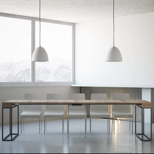 Dafne Italian Design Consolle allungabile Epoca quercia Natura Telaio Antracite
