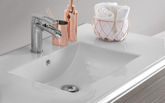 Dafne Italian Design Mobile da bagno Vichy finitura eucalipto grigio, sospeso, cm 61x46x189 (base, lavabo, specchio)