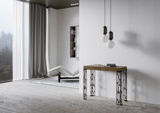 Dafne Italian Design Consolle allungabile Ghibli Noce Telaio Antracite