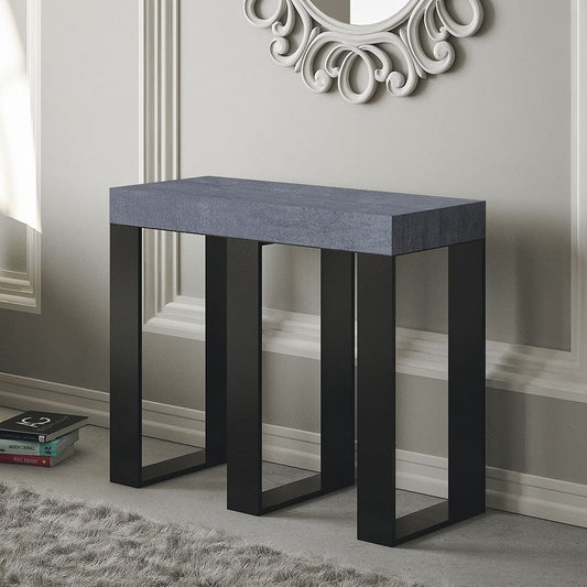 Dafne Italian Design Consolle allungabile Sintesi Cemento Telaio Antracite