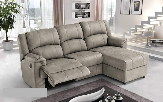 Dafnedesign.Com - Divano angolare 3 posti con penisola a Destra - Colore: Grigio - cm. 271 x 222 x 94h