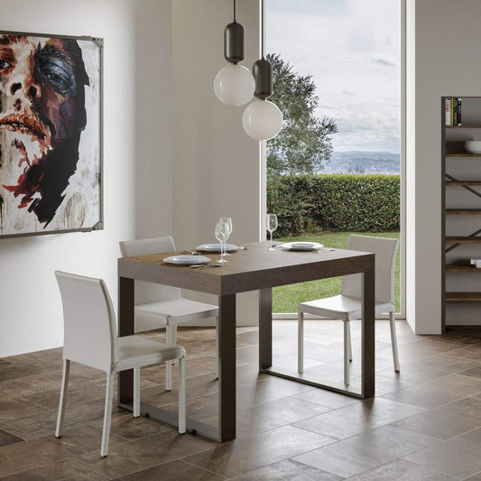Dafne Italian Design Tavolo Tecno Premium allungabile piano Noce 90x160 allungato 264 telaio Antracite