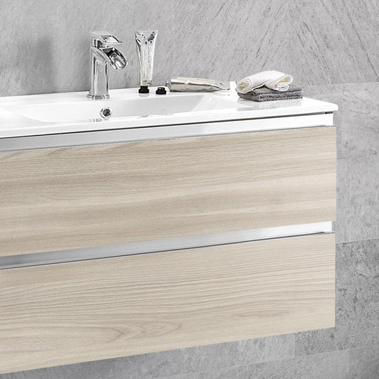 Dafne Italian Design Mobile da bagno Vichy colore grigio olmo naturale cm 81x46x189 (base, lavabo, specchio)