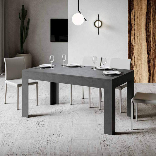 Itamoby Tavolo Bibi 90x160 Antracite Spatolato allungabile a 220 cm.