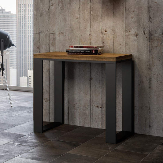 Dafne Italian Design Consolle allungabile Tecno Libra Quercia Natura Telaio Antracite
