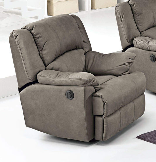 Dafne Italian Design Poltrona con Recliner Manuale. Similpelle Effetto Nabuk Elephant (cm. 94 x 98 x 99h)