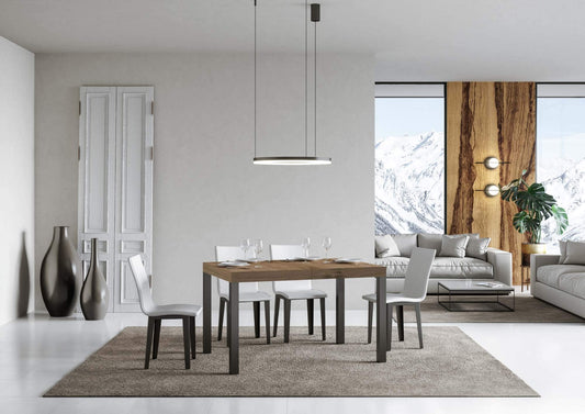 Dafne Italian Design Tavolo everyday allungabile piano Quercia Natura 90x130 allungato 234 telaio Antracite