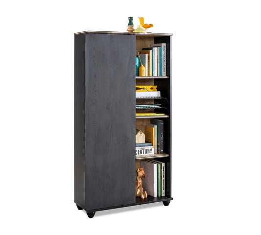 Dafne Italian Design Libreria Black con Portaoggetti