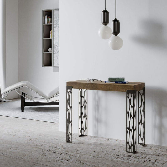 Dafne Italian Design Consolle allungabile Ghibli Small Noce Telaio Antracite