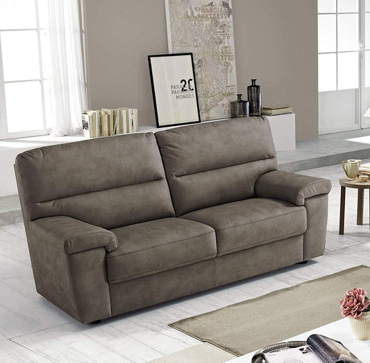 Dafne Italian Design Divano 2 posti. Similpelle Effetto Nabuk Elephant (cm. 155 x 93 x 99h)