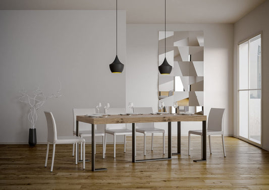 Dafne Italian Design Consolle allungabile Futura Premium Small Quercia Natura Telaio Antracite