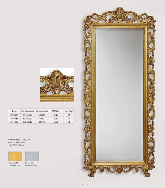 Dafne Italian Design specchiera in Foglia Oro 24 kt - Made in Italy (LXI)