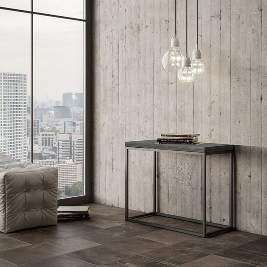 Dafne Italian Design Consolle allungabile Nordica Libra Cemento Telaio Antracite