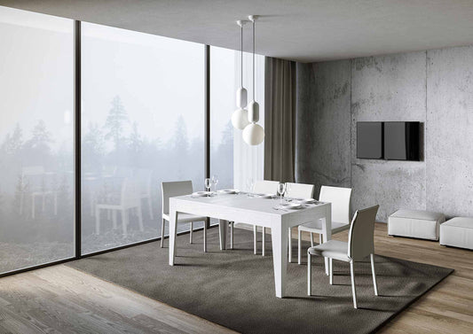 Dafne Italian Design Tavolo Cico piano Bianco Frassino 90x160 + 65 gambe sagomate